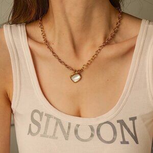 18K Gold Plated Fritillaria Heart Shape Necklace